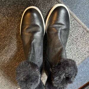 Like new!! Wore once Black Fur-Trimmed Women's Shoes